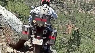 The motorbike fell into a ravine