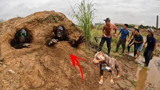 Hunters fight monsters | challenge adventure with the hunting dog
