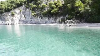 Sea waves and beach drone