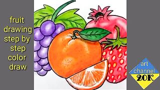 Fruit drawing easy step by step