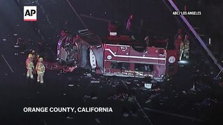 Crash involving a fire truck leaves 8 California firefighters injured