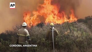 Wildfires rage on in central Argentina