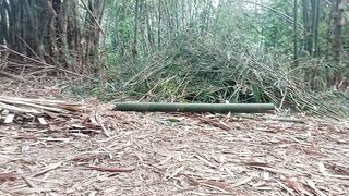 Here I am still making bamboo skewers