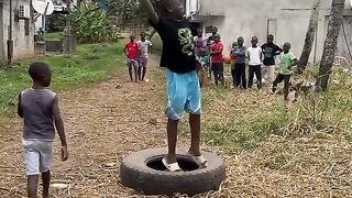 People are blocking tires