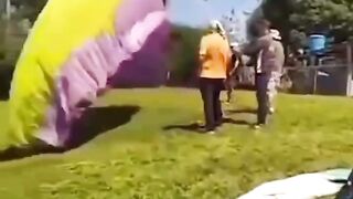 carelessness makes the parachute fly unmanned