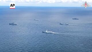 Russia and China hold joint military drills on the Sea of Okhotsk.