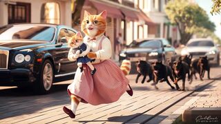 Miracle Mom Saves Kitten from Accident! ????????#catlover #cutecat #animation #midjourney #cat #cart
