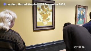 Van Gogh's 'Sunflowers' targeted with soup again after UK activists jailed .