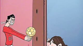 CR 7 vs Messi Cartoon