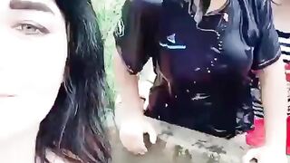 Kids girl water enjoy in pool ☺️ love pool