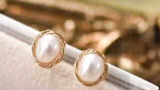 #*#Handmade_wire_wrapped_pearl_earring.❤️❤️❤️????❤️????????????