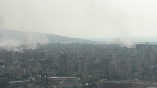 Smoke lingers over the southern suburbs of Beirut after heavy Israeli bombardment _ AFP.