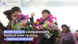 North Korea players celebrate U20 World Cup victory _ AFP.