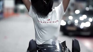 A Lady Rider Poker face