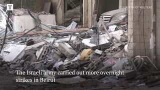 Beirut hit by more strikes as people seek shelter in office buildings.