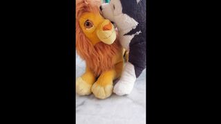 Lion and husky friendship