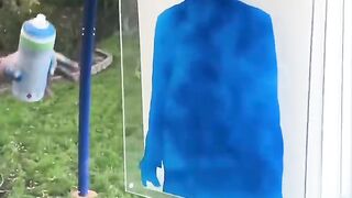 Layered painting looks 3-D on glass