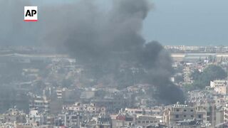 Large plumes of smoke continue to be seen in the Lebanese capital Beirut.