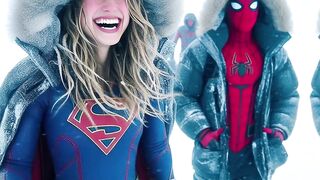 Spiderman,_Venom_and_Captain_America_at_Antartica_with_Girl_friends