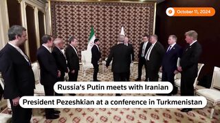 Russia's Putin cements ties with Iranian president Pezeshkian .