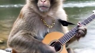 Viral Monyet Main Gitar Yang Nonton Terharu