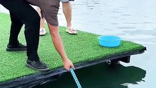 a man caught a very big fish
