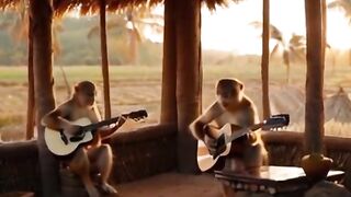Monyet Main Gitar Akustik Viral