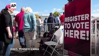 Trump supporters coalesce at Pennsylvania rally.