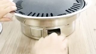 Portable Korean Charcoal BBQ Grill Stainless Steel Non Stick for Outdoor Camping