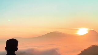 Beautiful view mountain and sunrise in central java Indonesian#viral#trending#short