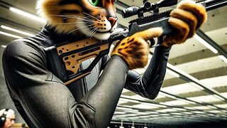 Sniper cat enjoying his victory✌️.#viralvideo#ai#viral short