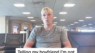 Telling my  boyfriend i'm no wearing  underwear at airport , boy shocked interesting prank ,LOL