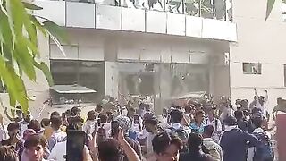 Punjab College Peshawar Road Rawalpindi Students protested today and destroyed the entire college