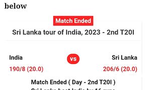 Sri Lanka vs India 2nd T20 result