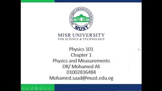 Chapter 1 physics and measurements