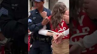 Police intervened during a pro-Palestine demonstration outside the New York Stock Exchange