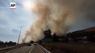 Rockets from Lebanon cause large fire in northern Israel.