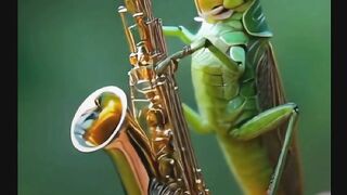 Grasshopper playing musical