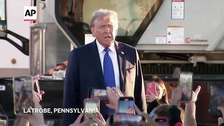Bizarre moment Trump talks about golf legend Arnold Palmer's manhood at Pennsylvania rally.