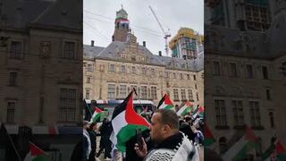 In Rotterdam, demonstrators took to the streets to show solidarity with Palestine