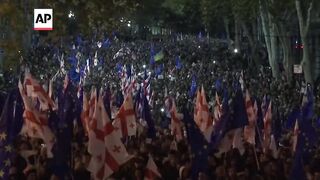 Tens of thousands join pro-European march in Tbilisi ahead of Georgian parliamentary elections.
