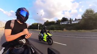 Peace, happiness, sunset and motorcycle