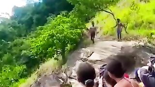jamping into water