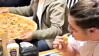 Can you take such a big bite of Pizza? #funny #shorts #giantfood #cuisine