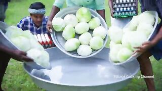 EGGS with CABBAGE | Vegetables with Egg Recipe Cooking in Village | Quick and Easy Omelette Recipe