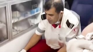 Gaza emergency worker breaks down in tears while cradling baby #shorts