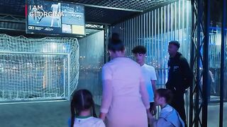 Mom Georgina and the kids try to kick and jump like CR7