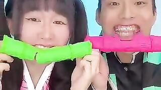 Random Pink Green Food Mukbang ASMR ????bubble tea boba#asmr #mukbang #shorts #demonslayer