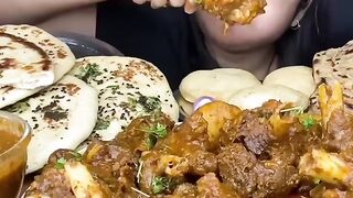 ASMR: EATING SPICY MUTTON CURRY???? PURI/LUCHI || #shorts #mukbangn#asmreating #mukbangasmr #asmr