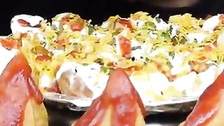 ASMR Eating Spicy Street Aloo Samosa,Dahi Puri,Maggi,Poori Indian Street Food ASMR Eating Mukbang